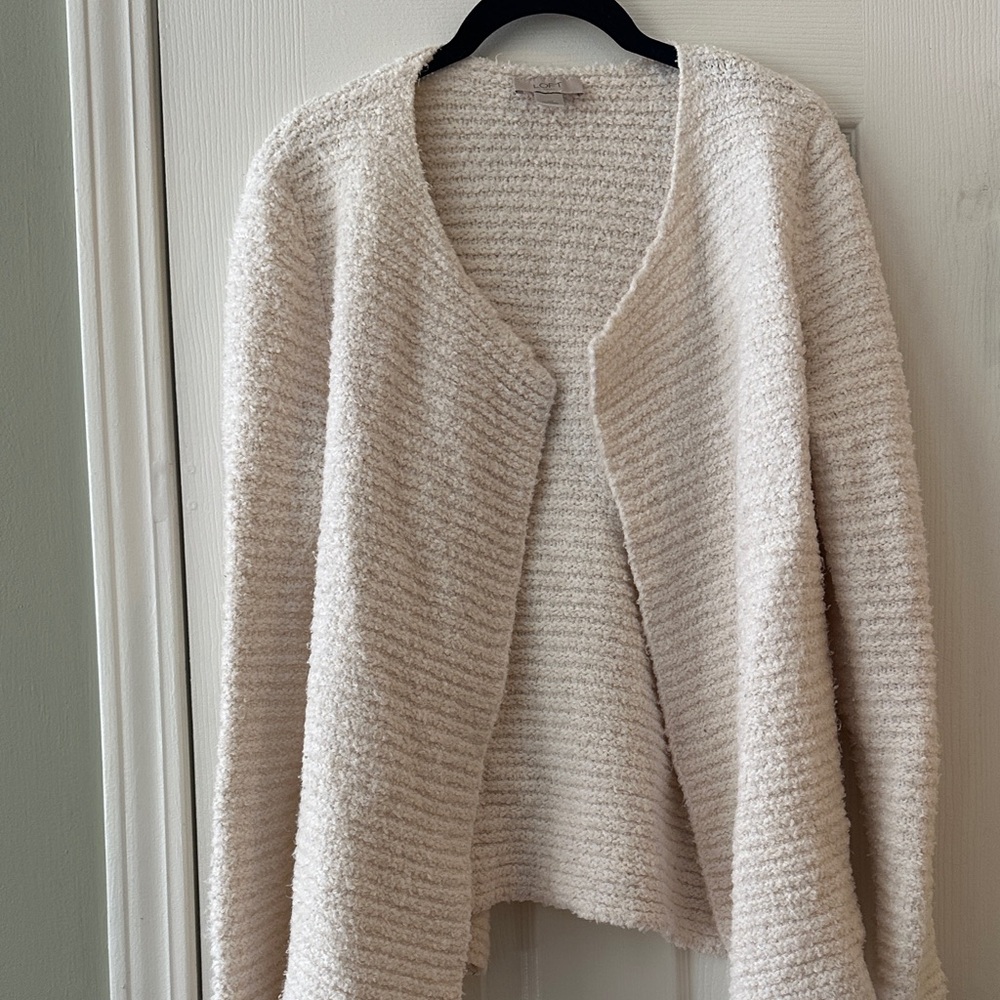 LOFT Textured Cream Cardigan